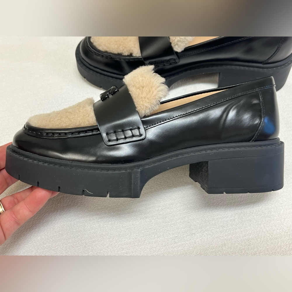 Coach Leah Shearling Loafer Flats 6.5 - Picture 8 of 13
